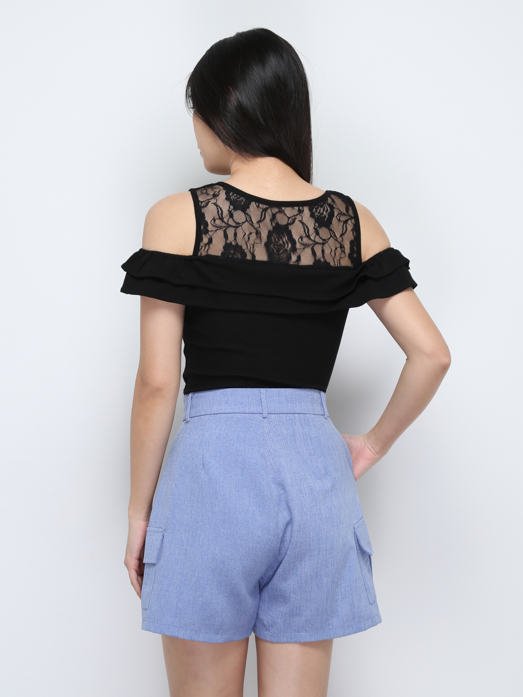 Fake Two Piece With Lace Top 29433