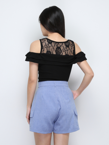 Fake Two Piece With Lace Top 29433