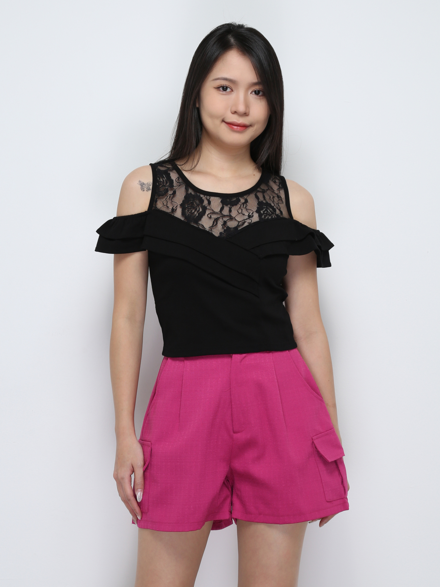 High Waist Side Pocket Short Pants 29411