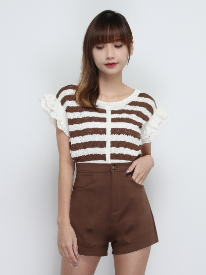 High Waist Side Pocket Short Pants 29070