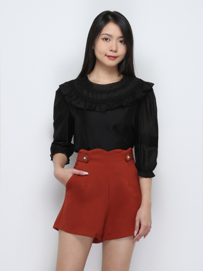 High Waist Side Pocket Short Pants 29406