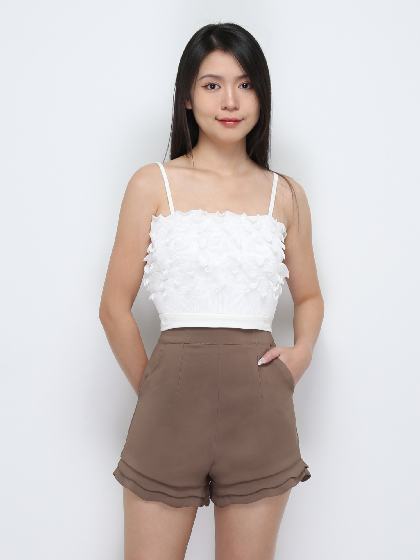 High Waist Layered Short Pants 29426