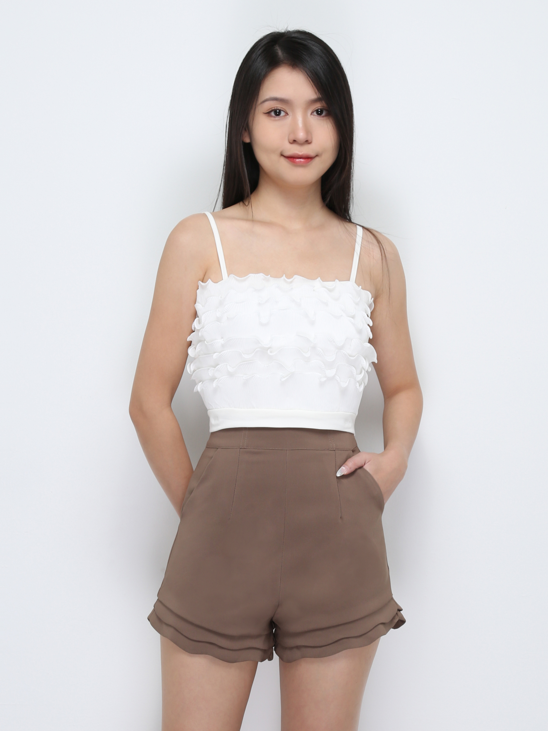 High Waist Layered Short Pants 29426