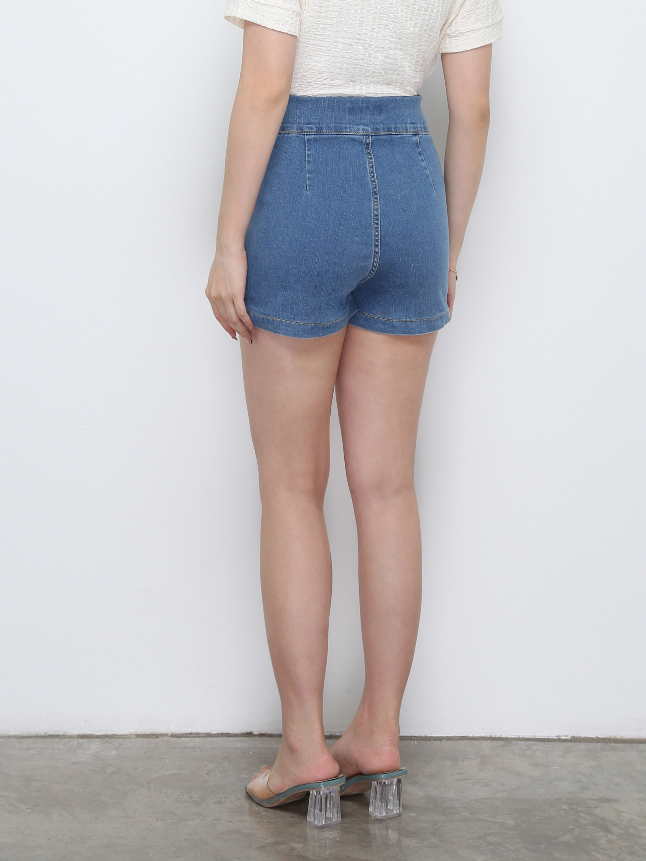 High Waist Denim Short Pants 29725