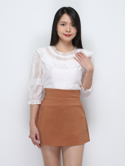 High Waist Side Pocket Wrap Short pants 29450