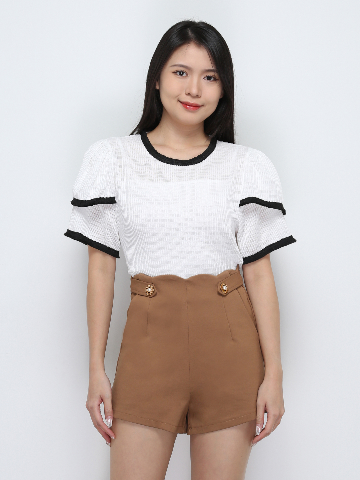 High Waist Side Pocket Short Pants 29406