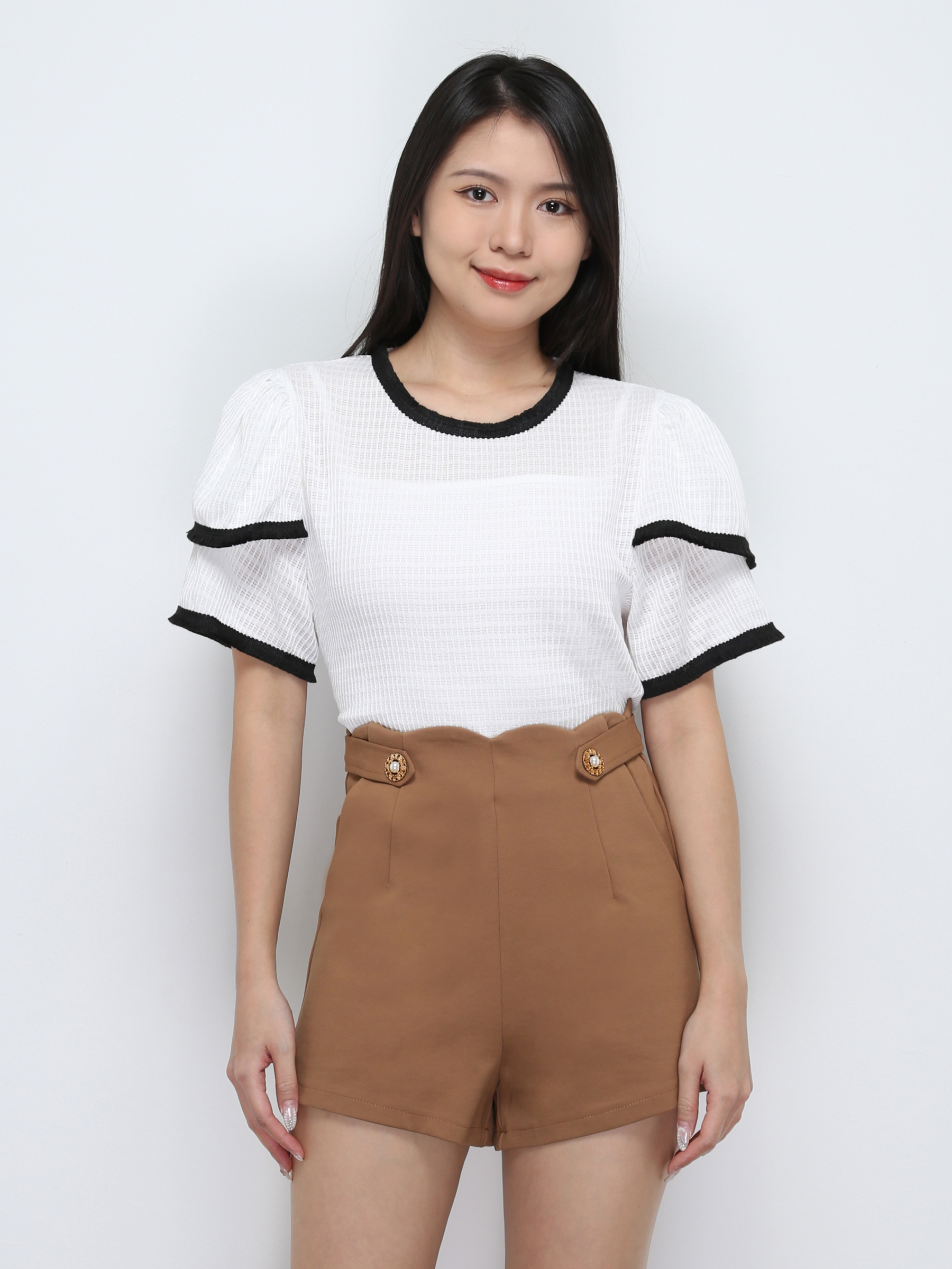 High Waist Side Pocket Short Pants 29406