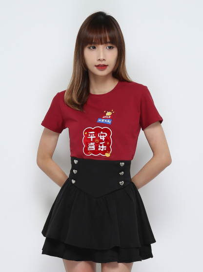 Short Sleeve Girl New Year Top 31676 (SPO)
