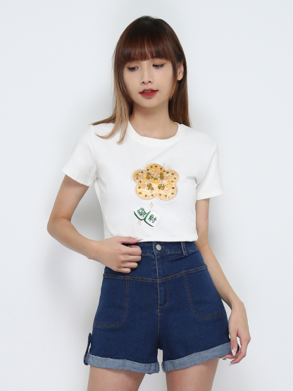 Short Sleeve Girl New Year Top 31675 (SPO)