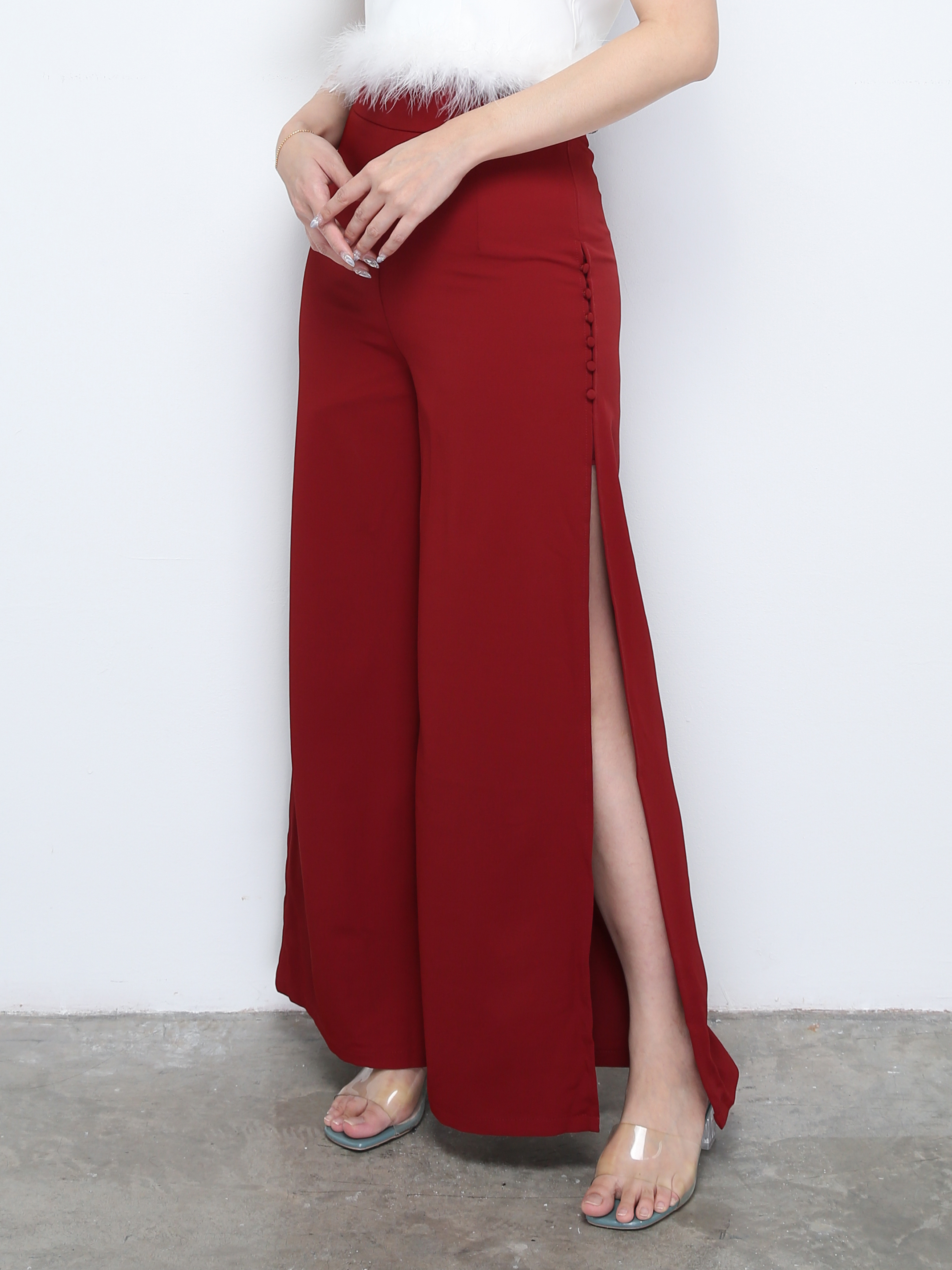 High Waist Back Zip Long Pant 28184
