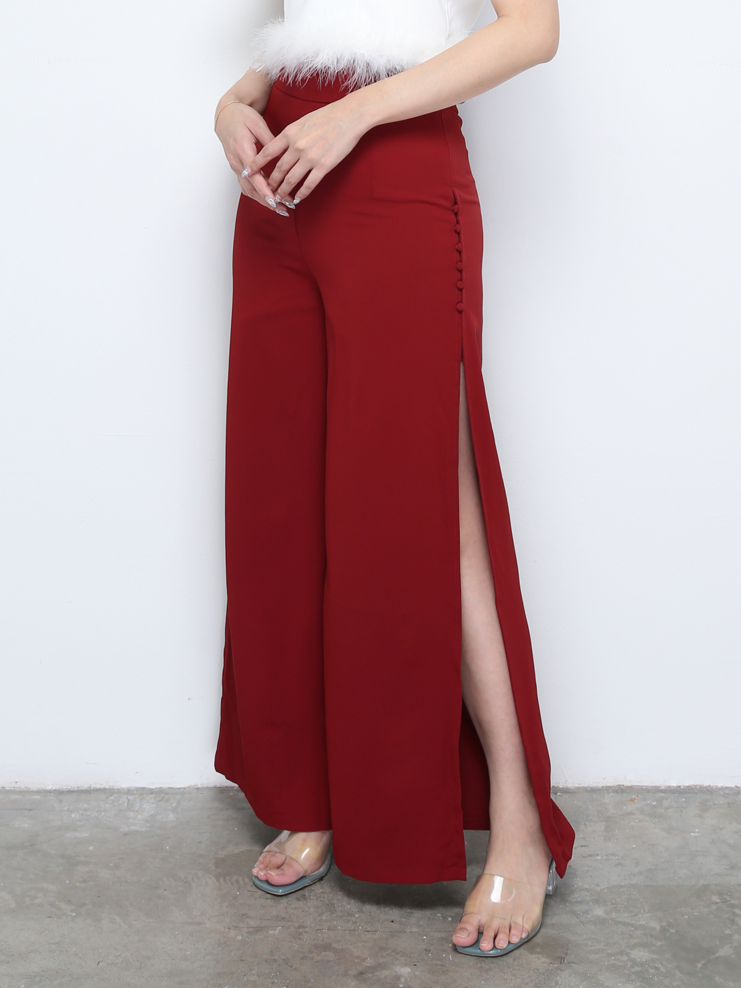 High Waist Back Zip Long Pant 28184