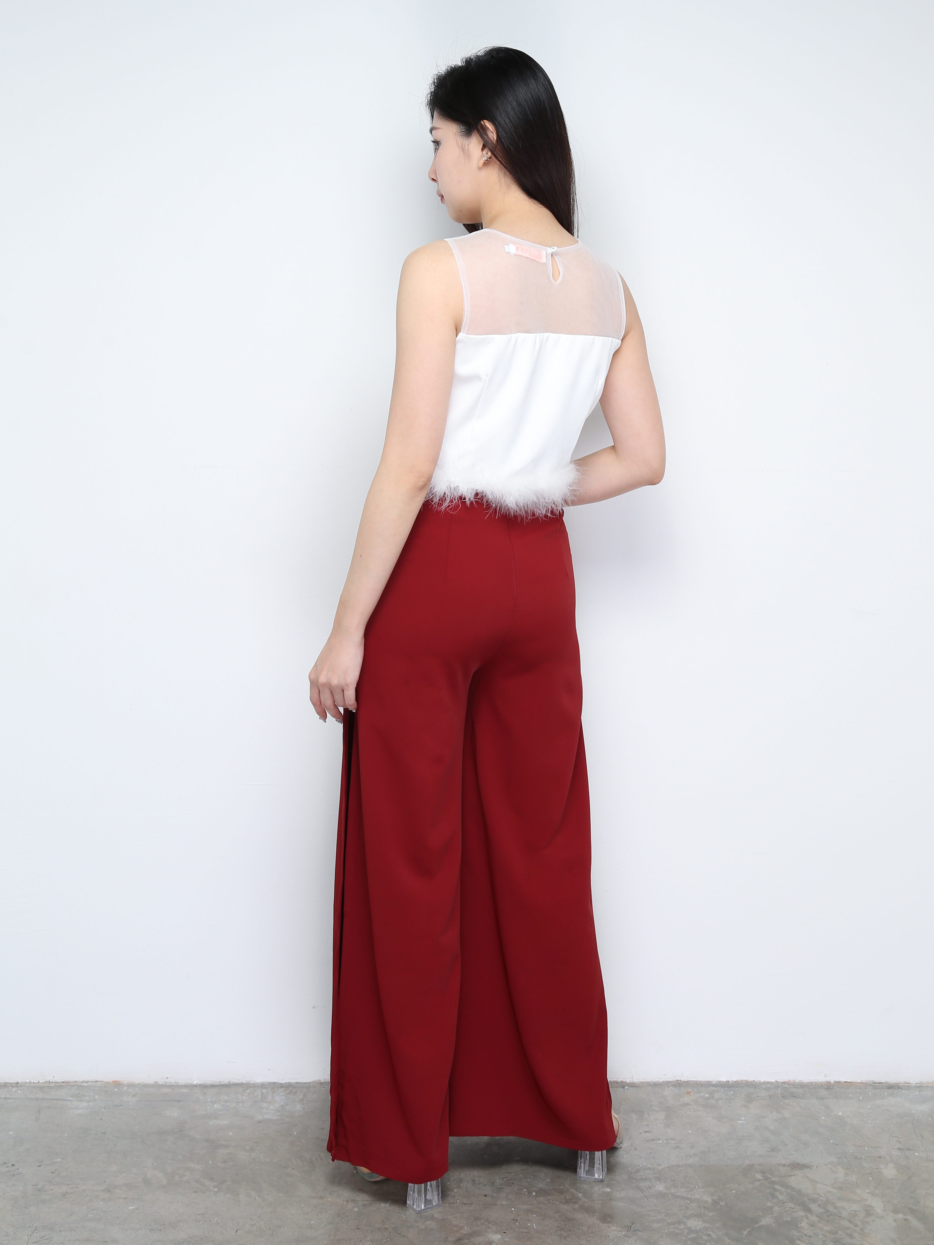 High Waist Back Zip Long Pant 28184