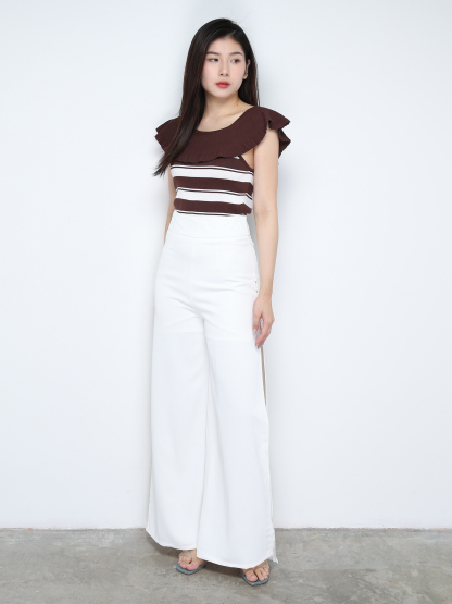 High Waist Back Zip Long Pant 28184