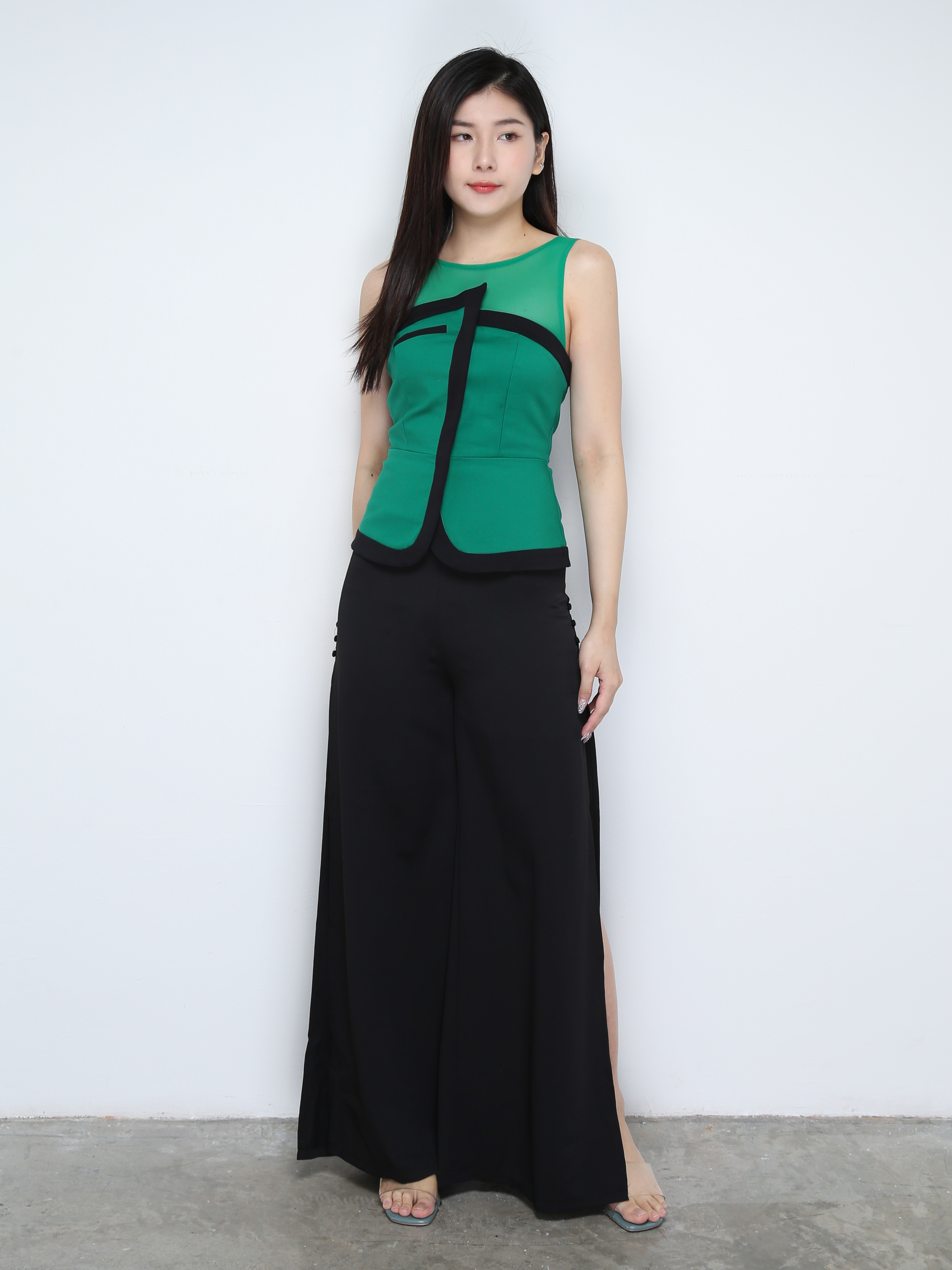 High Waist Back Zip Long Pant 28184