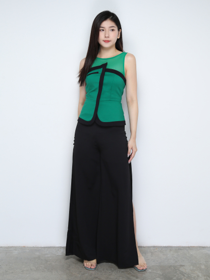 High Waist Back Zip Long Pant 28184