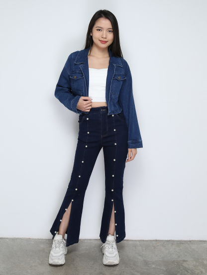 Denim Long Sleeve Front Pocket Jacket 29600