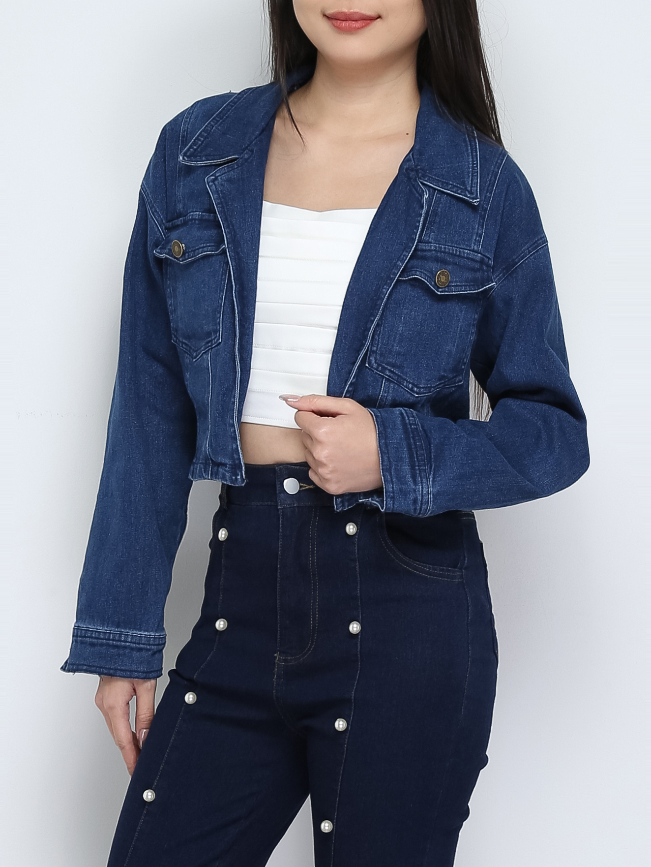 Denim Long Sleeve Front Pocket Jacket 29600