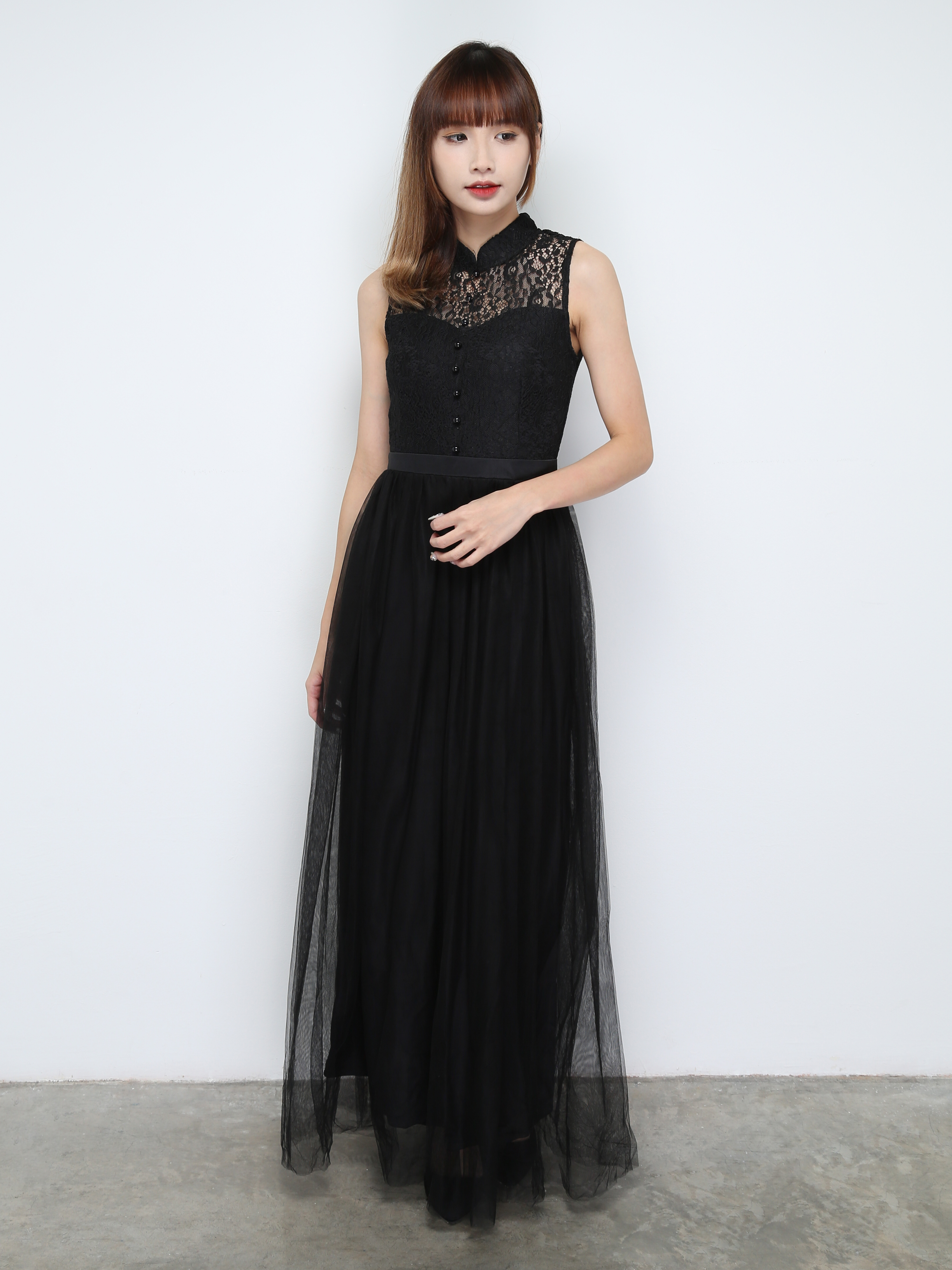 Elegant Sleeveless With Lace Dress 31334