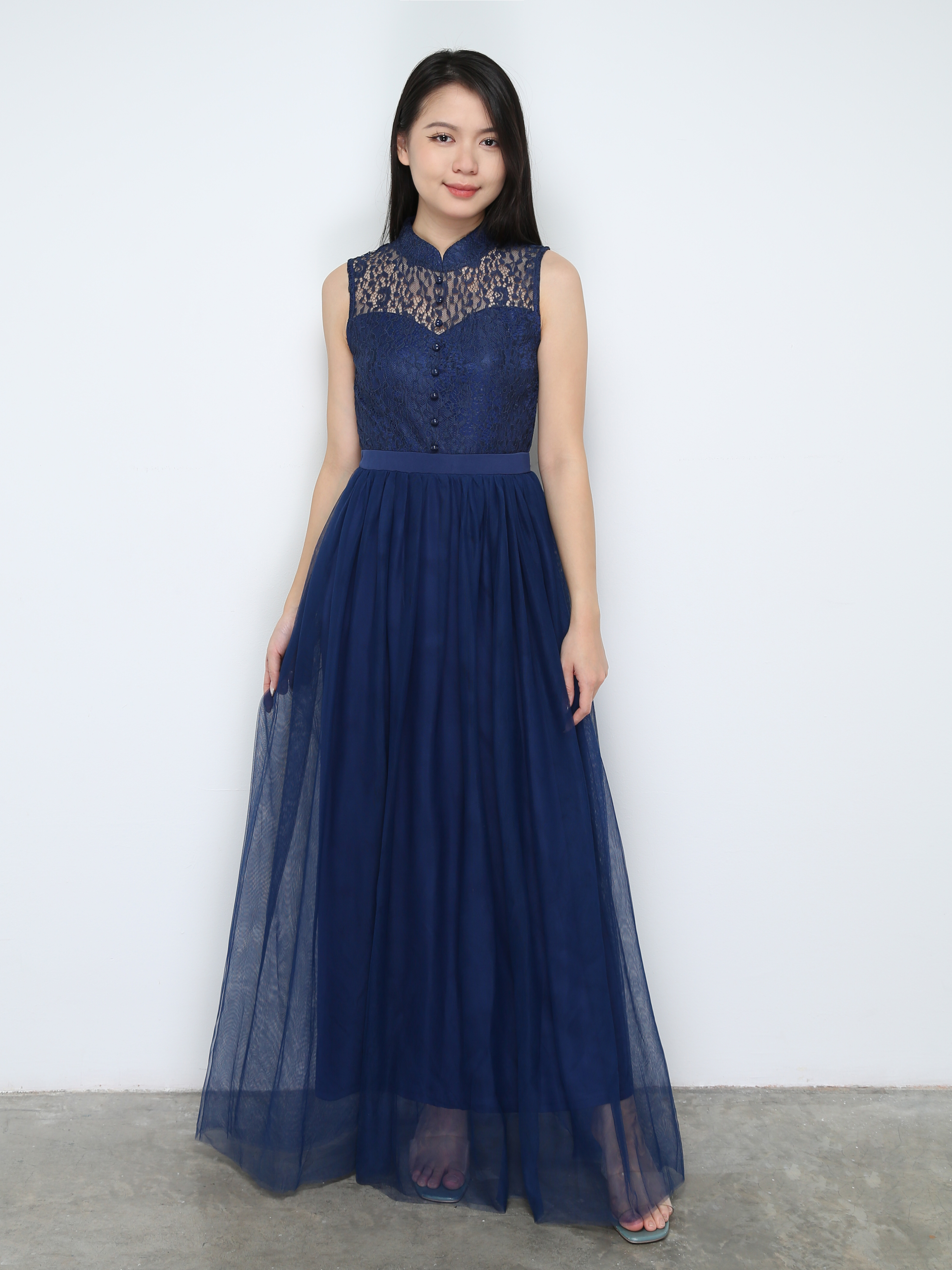 Elegant Sleeveless With Lace Dress 31334