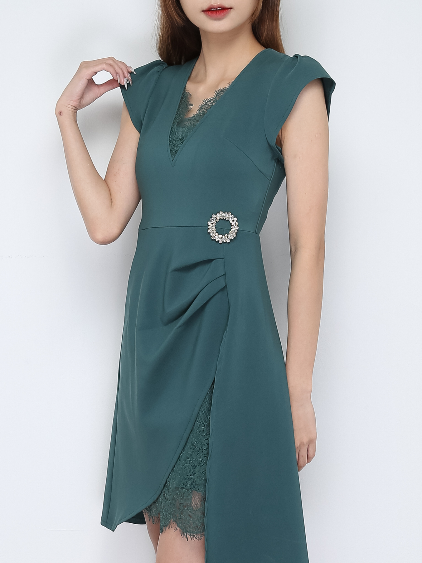 V Neck Lace Dress 30882