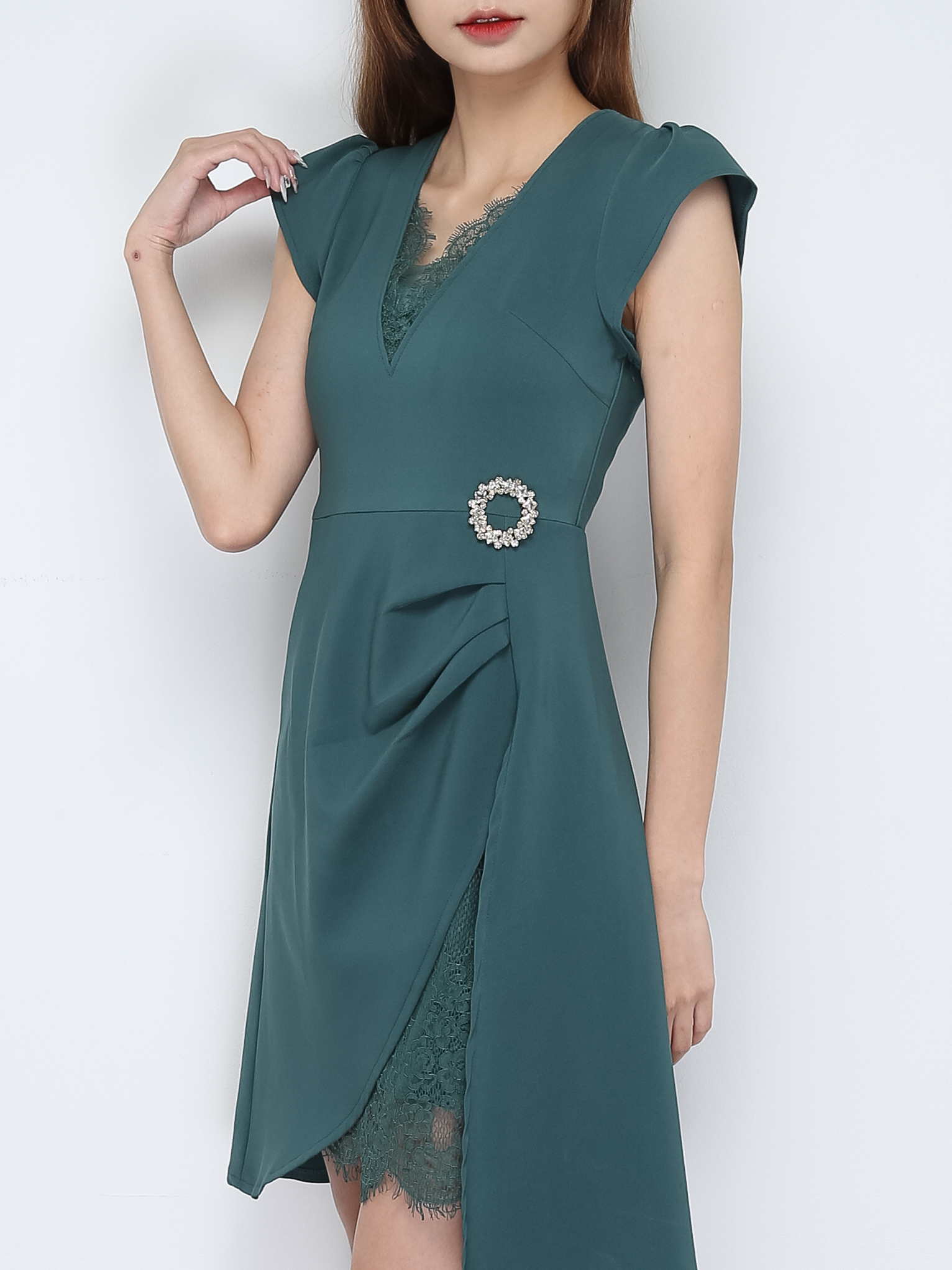 V Neck Lace Dress 30882