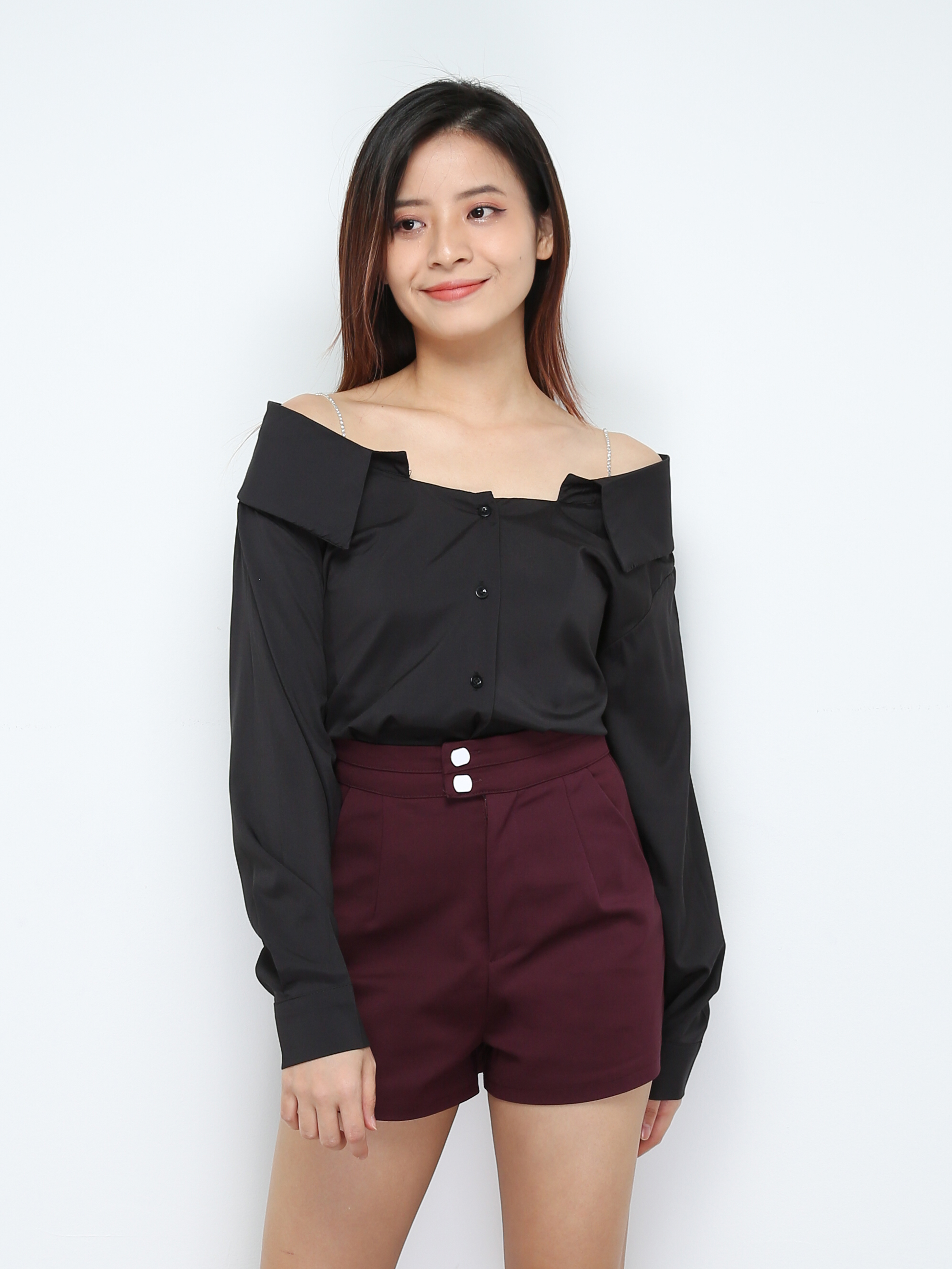 Off Shoulder With Diamond Strap Blouse 28454