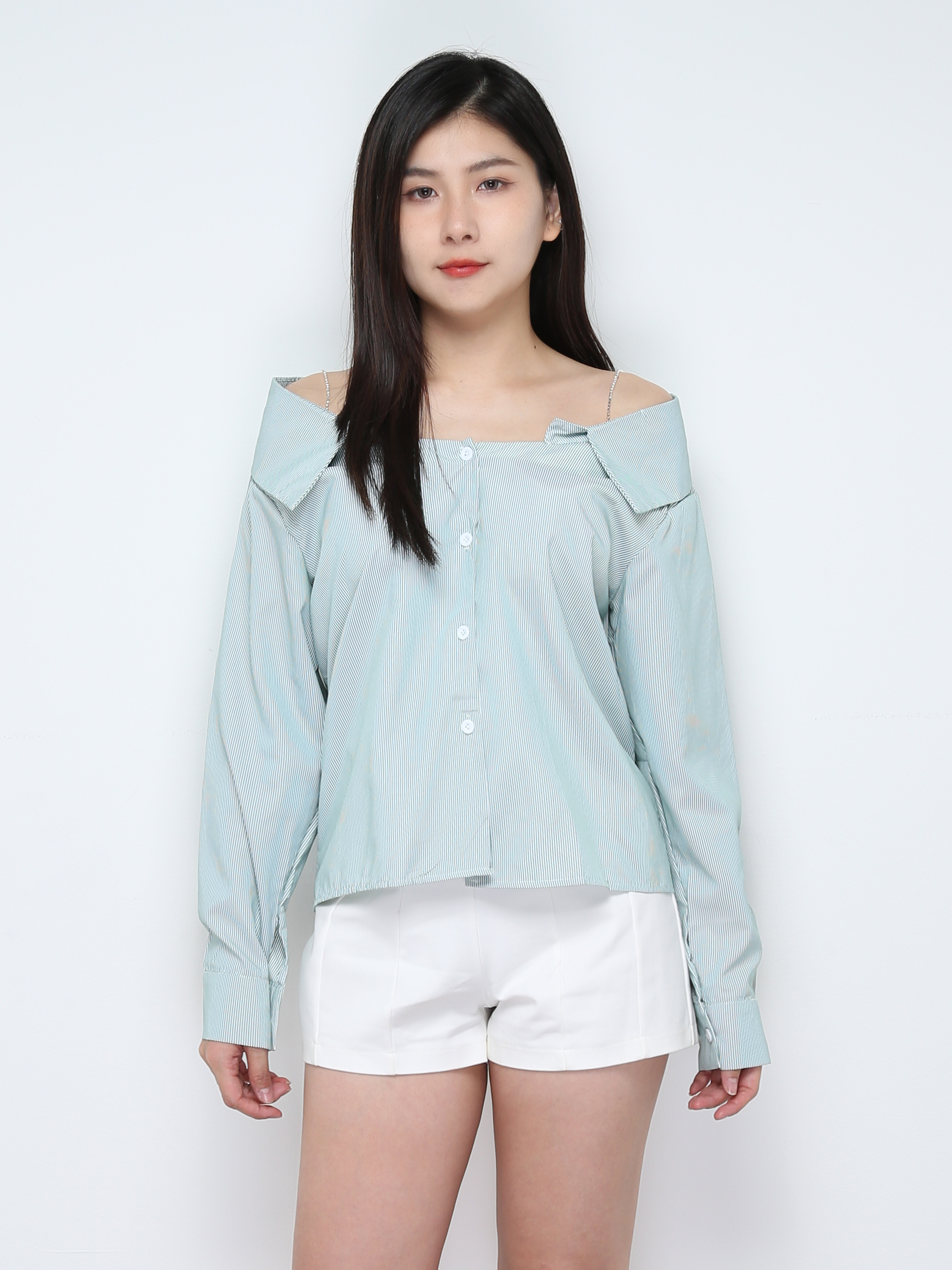 Off Shoulder With Diamond Strap Blouse 28454