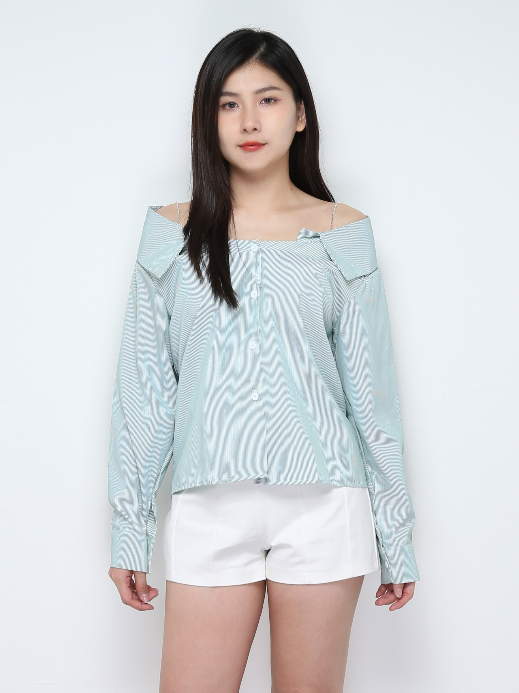 Off Shoulder With Diamond Strap Blouse 28454