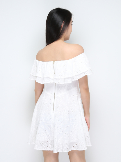 Off Shoulder Eyelet Dress 31320