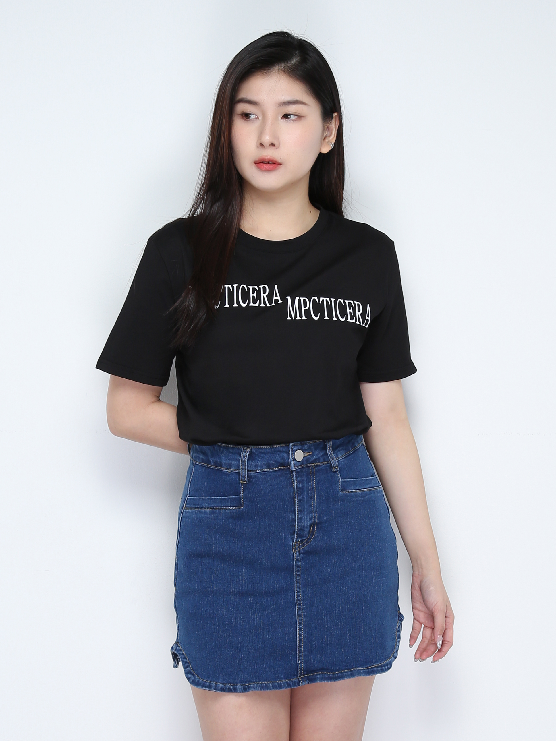 Short Sleeve Top With Skirt Set 28174