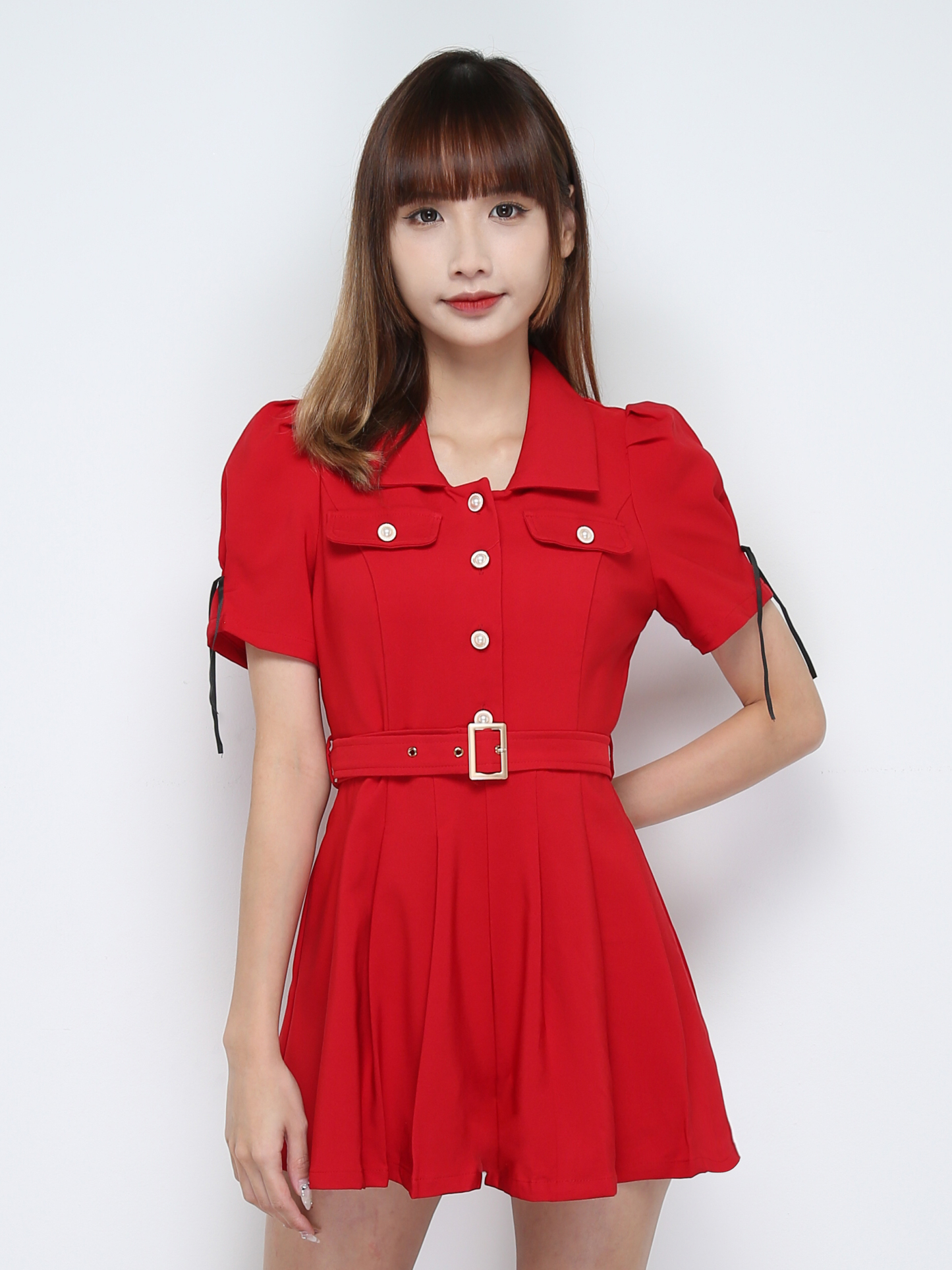 Front Button With Belt Jumpsuit 31313