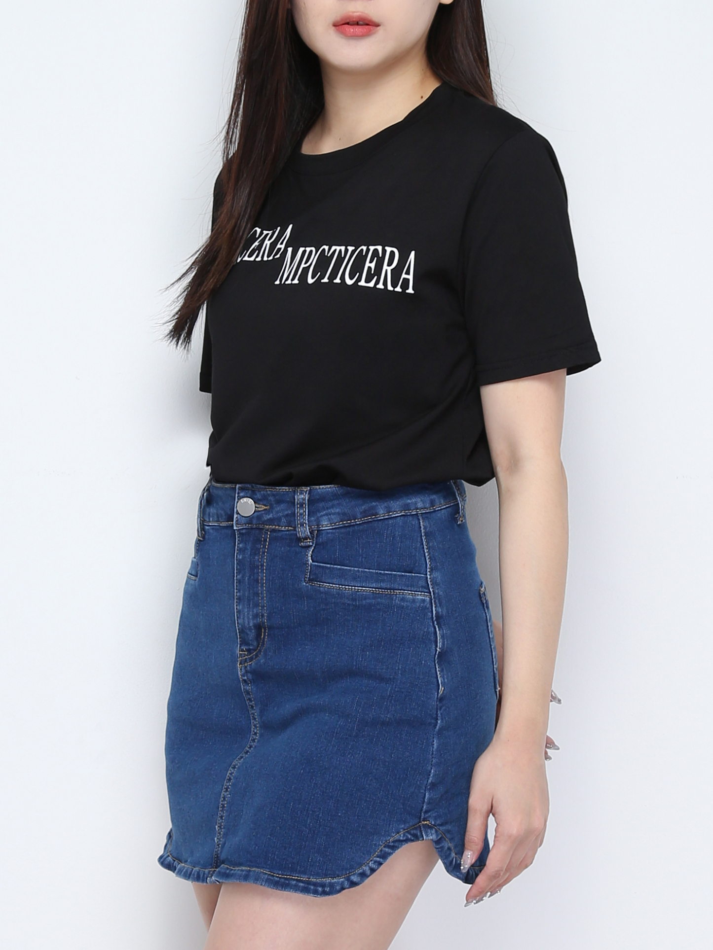 Short Sleeve Top With Skirt Set 28174