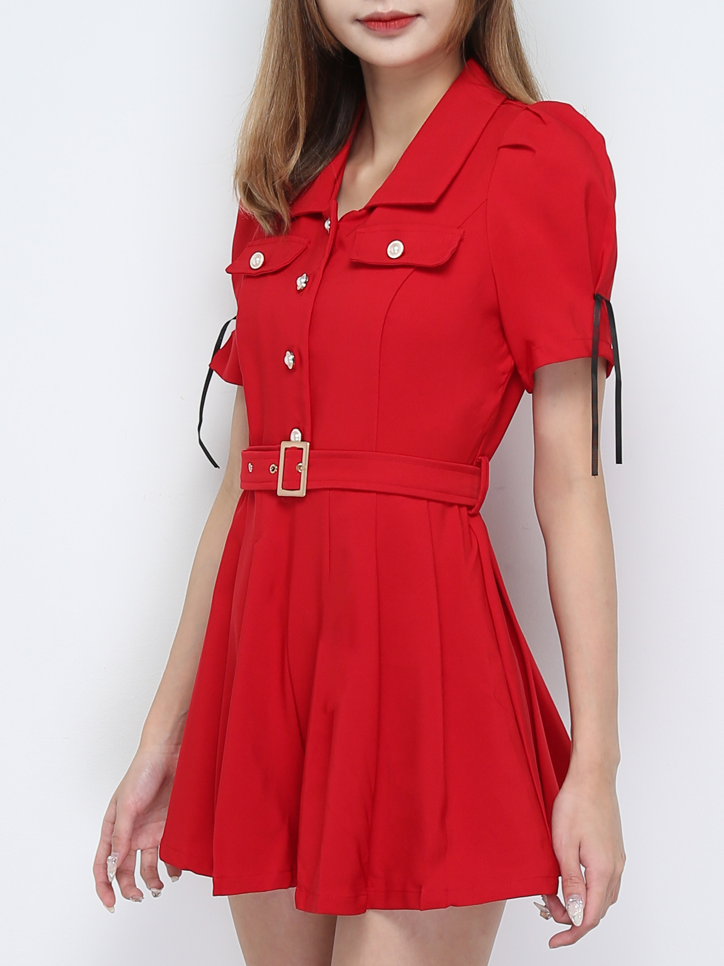 Front Button With Belt Jumpsuit 31313