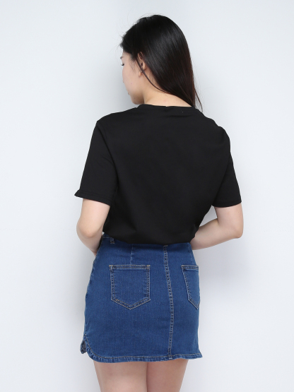 Short Sleeve Top With Skirt Set 28174