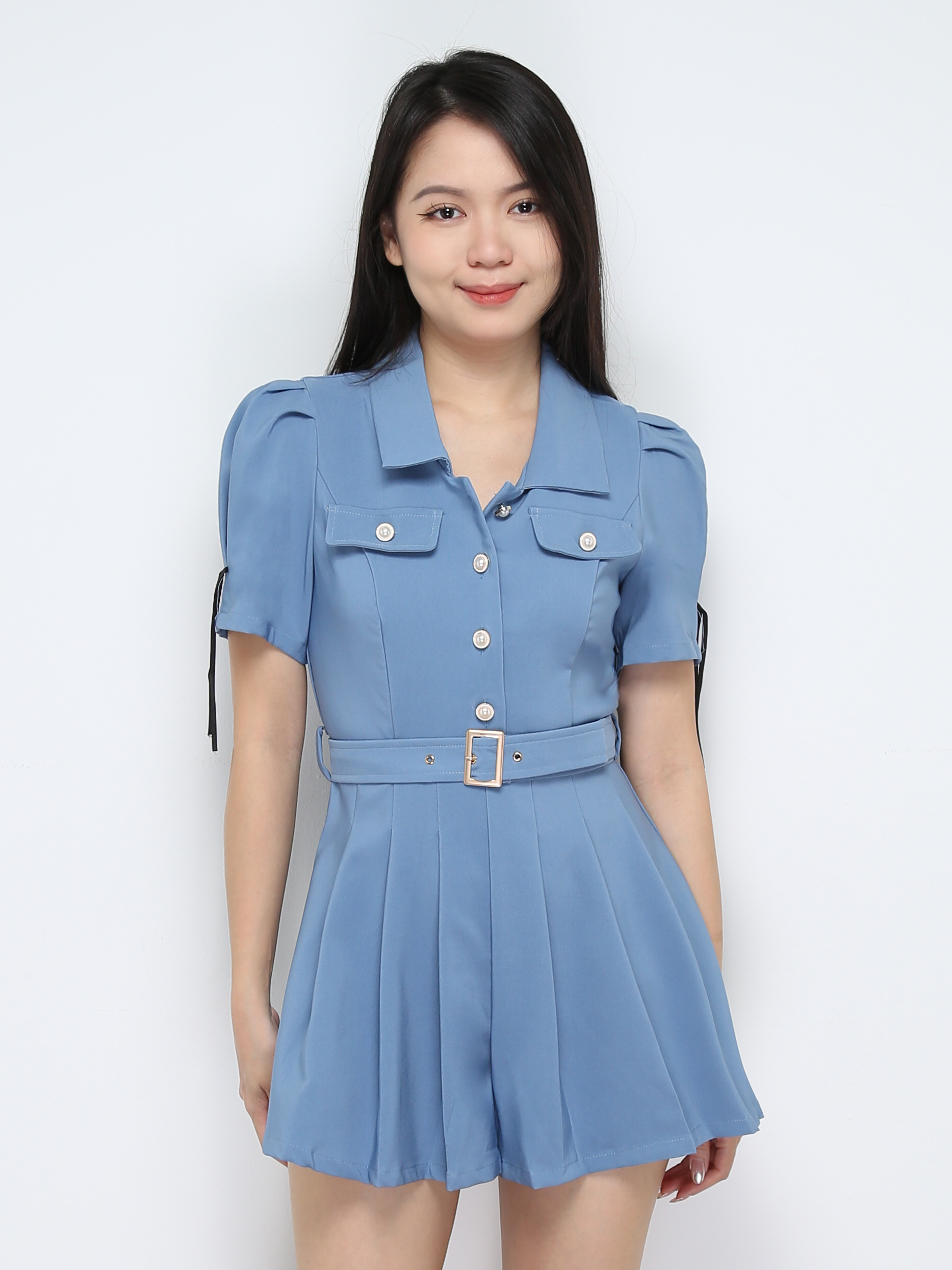 Front Button With Belt Jumpsuit 31313