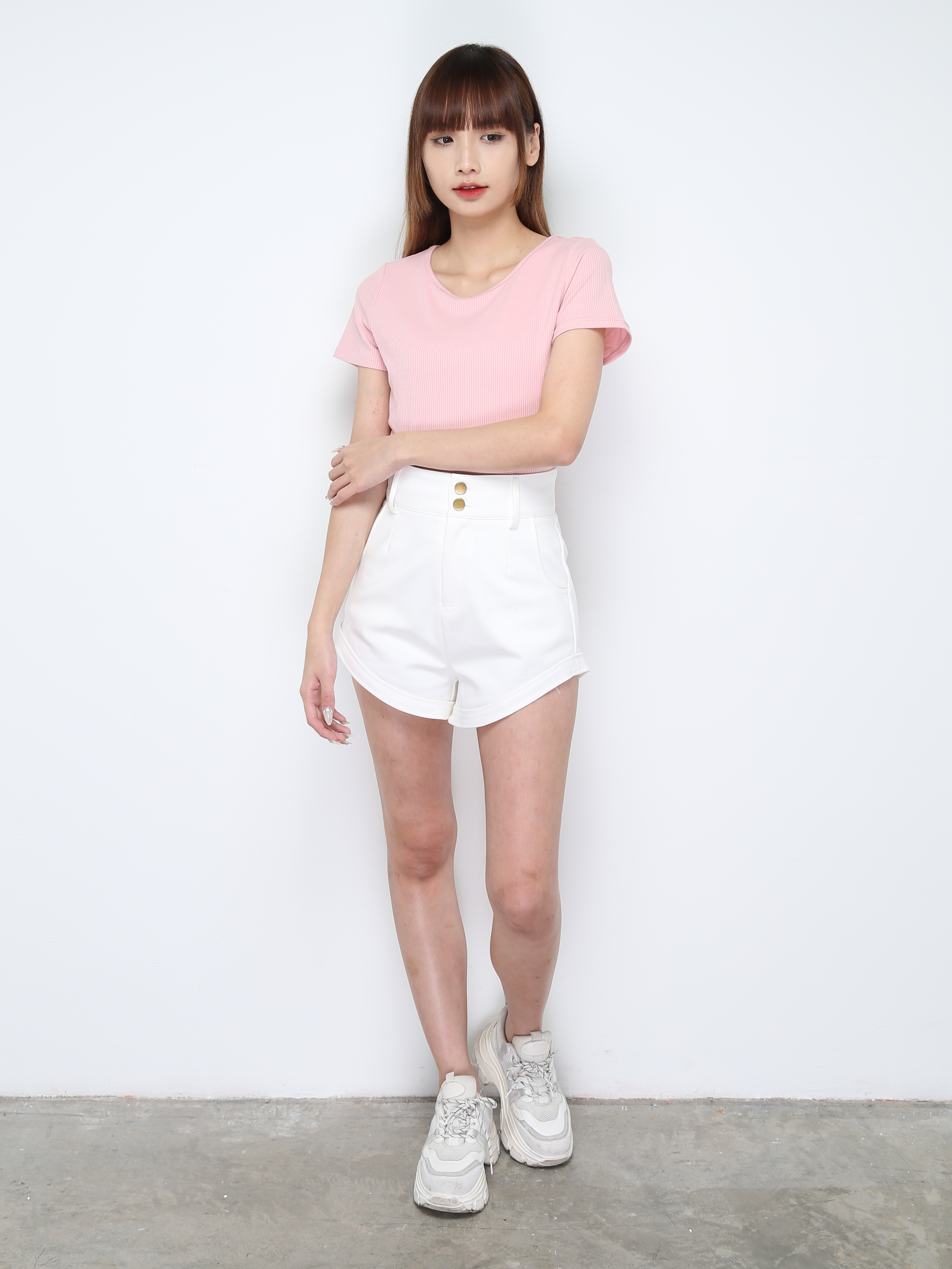 Front Button And Pocket Short Pant 28131