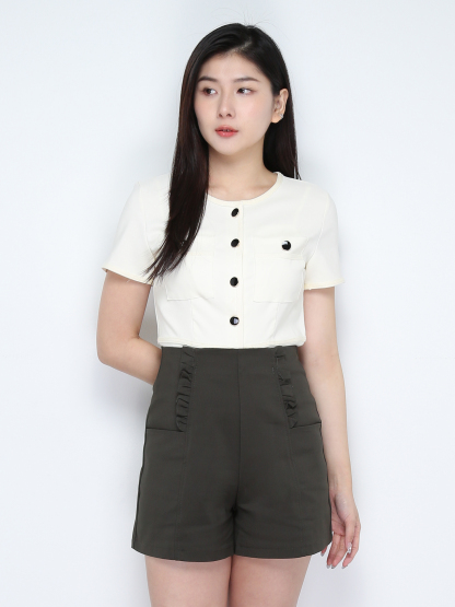 High Waist Ruffles Short Pants 28522