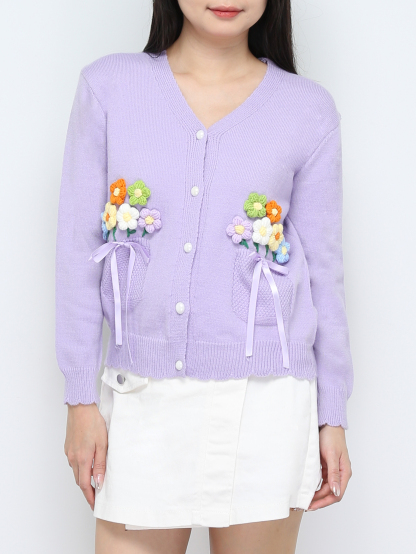 Knitted Flower Top 31244