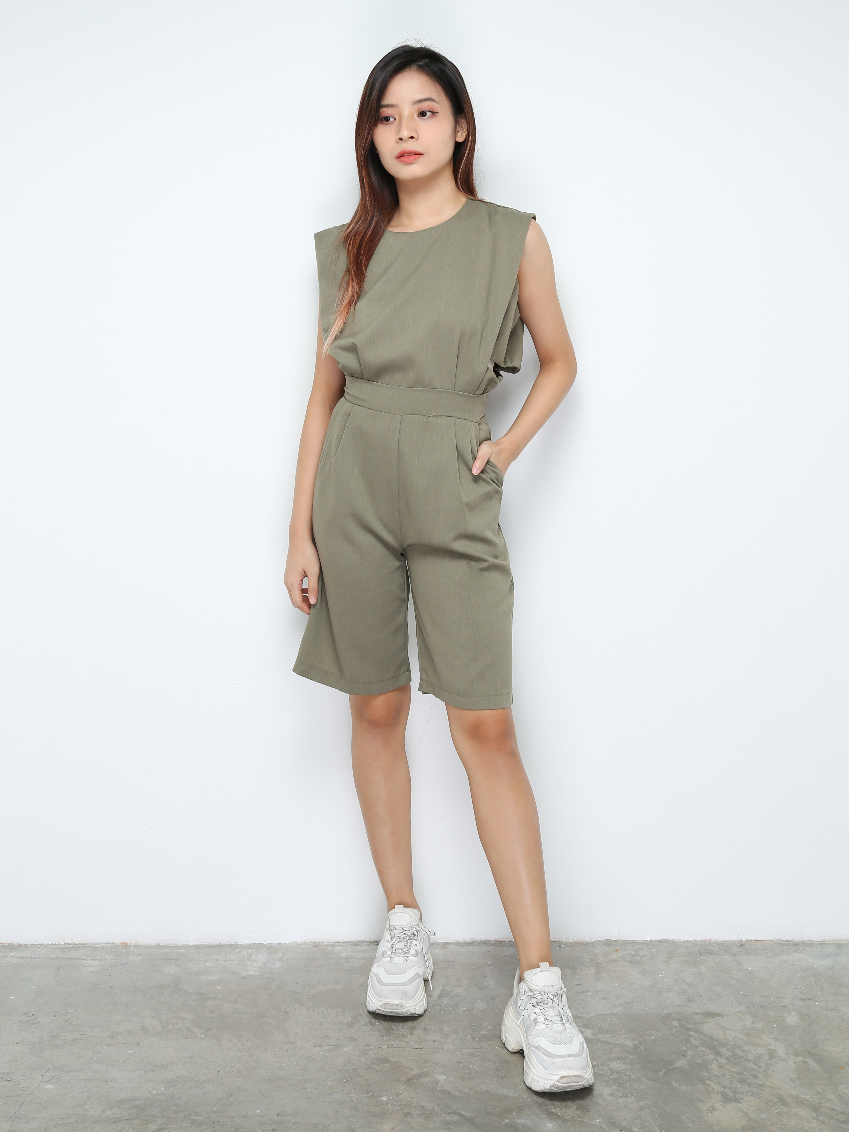 Cap Sleeve With Side Hole Jumpsuit 28928