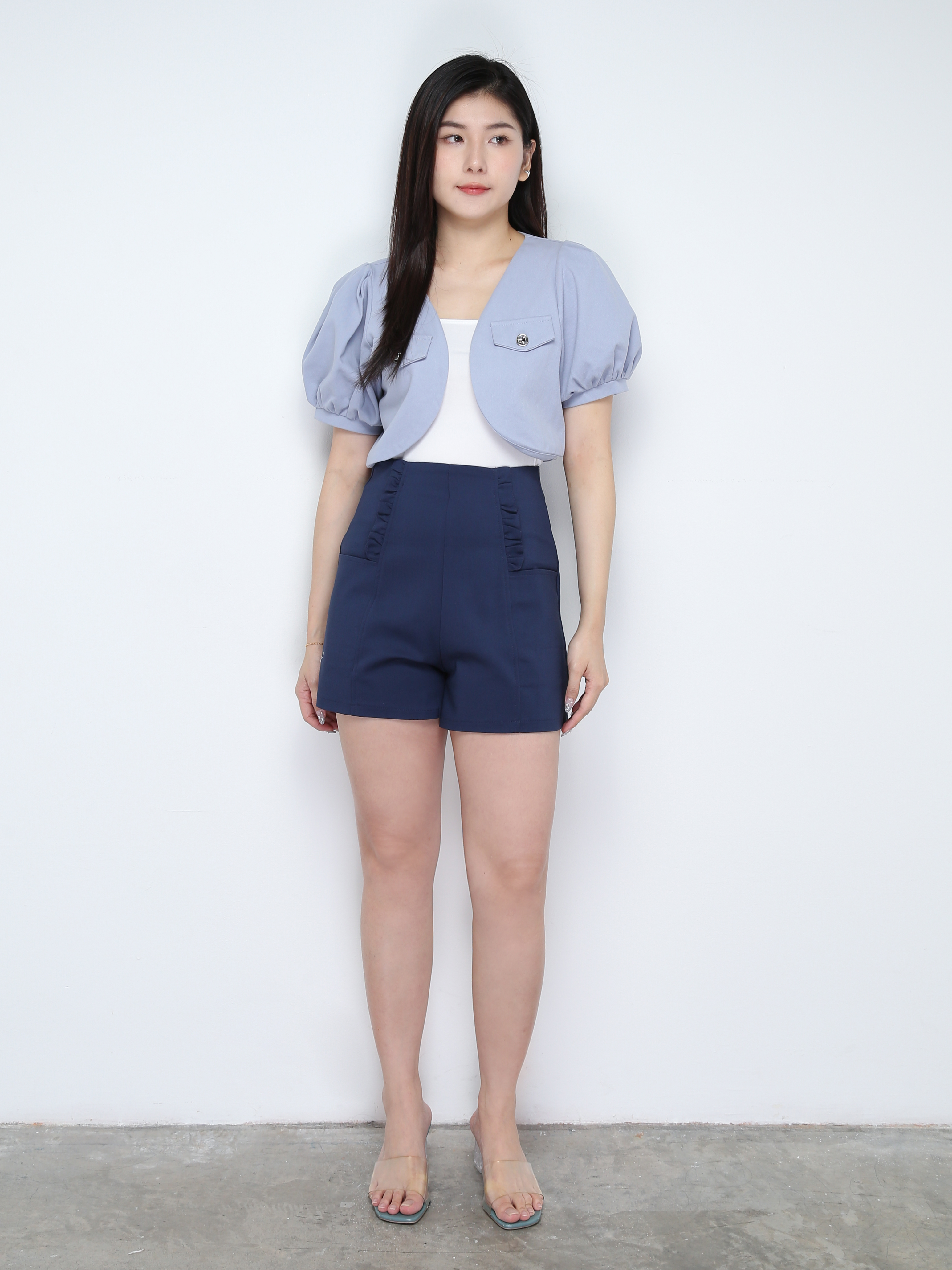 High Waist Ruffles Short Pants 28522