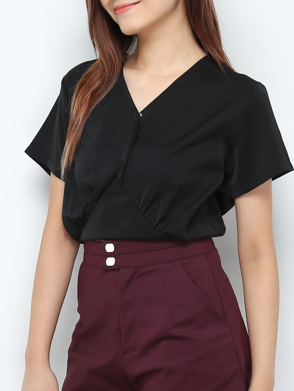 High Waist Side Pocket Short Pants 28908