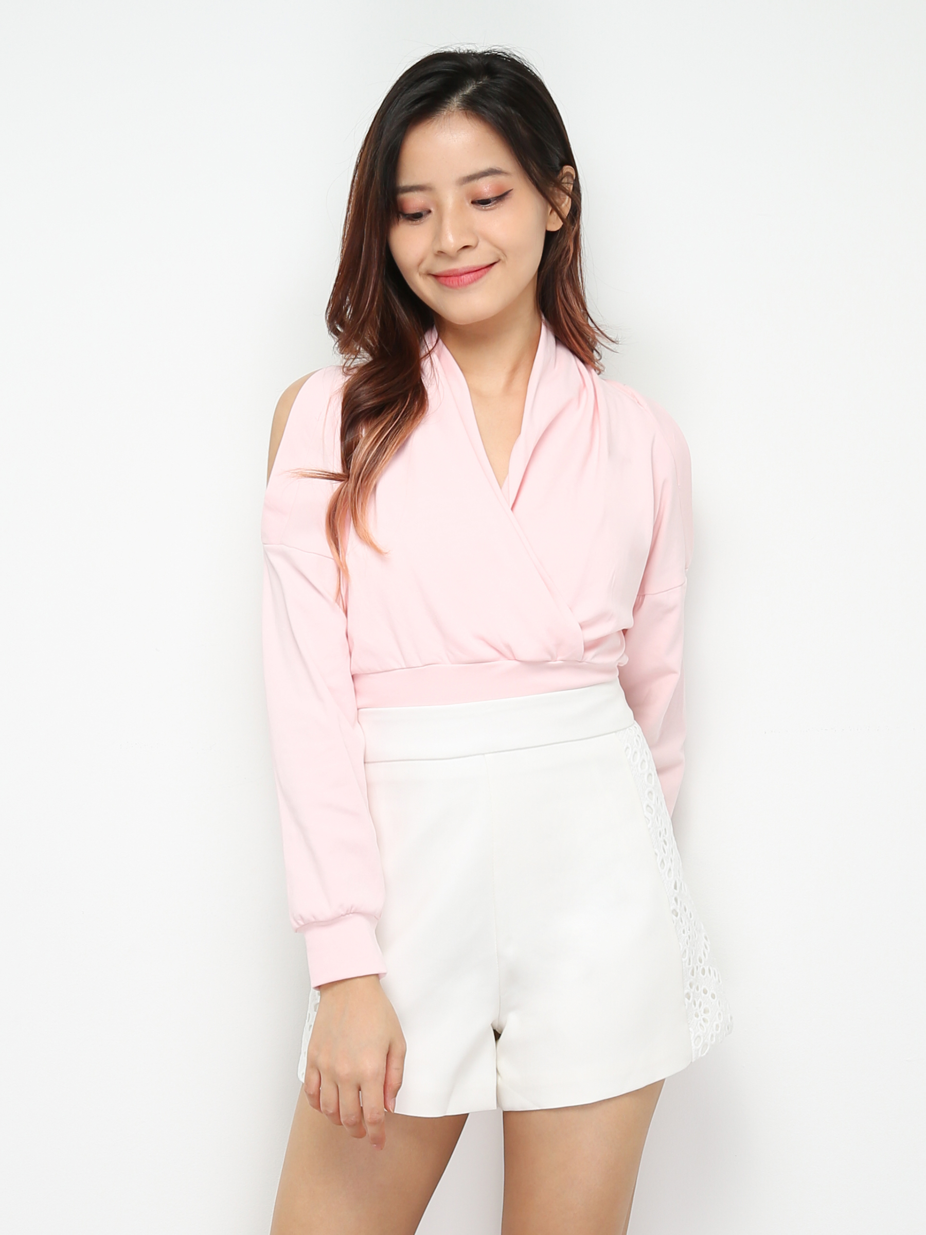 V Neck Shoulder Hole Top 28899