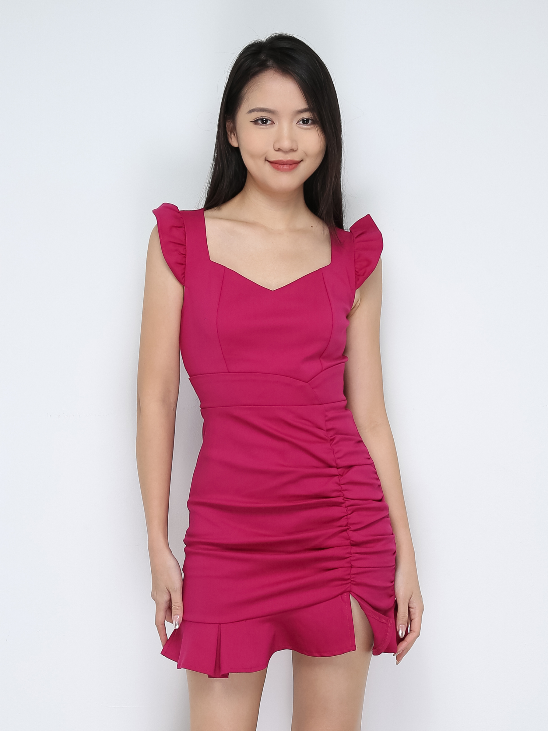 Sleeveless Back Zip Pleated Dress 29605
