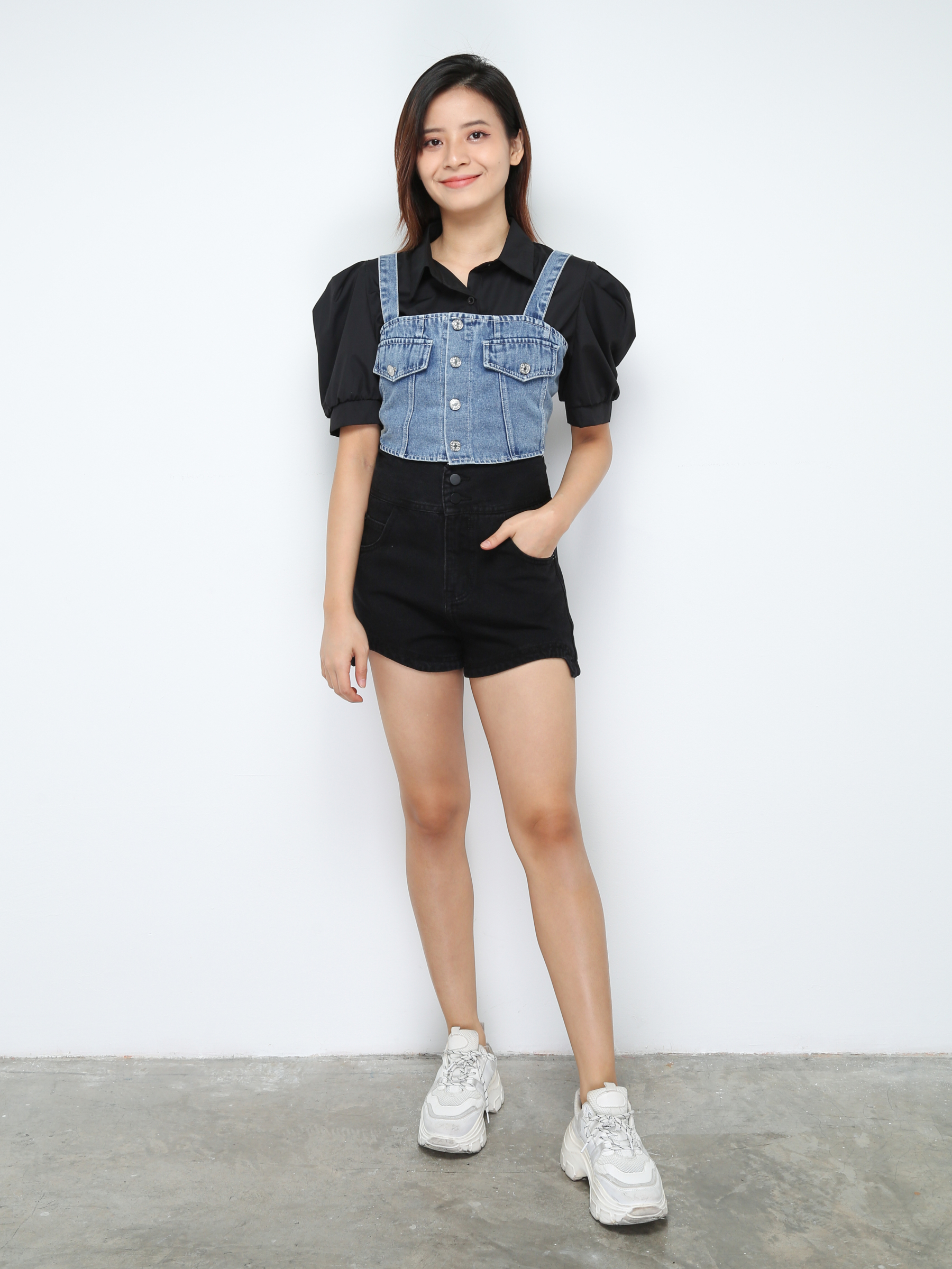 Denim Two Piece Top Set 28937