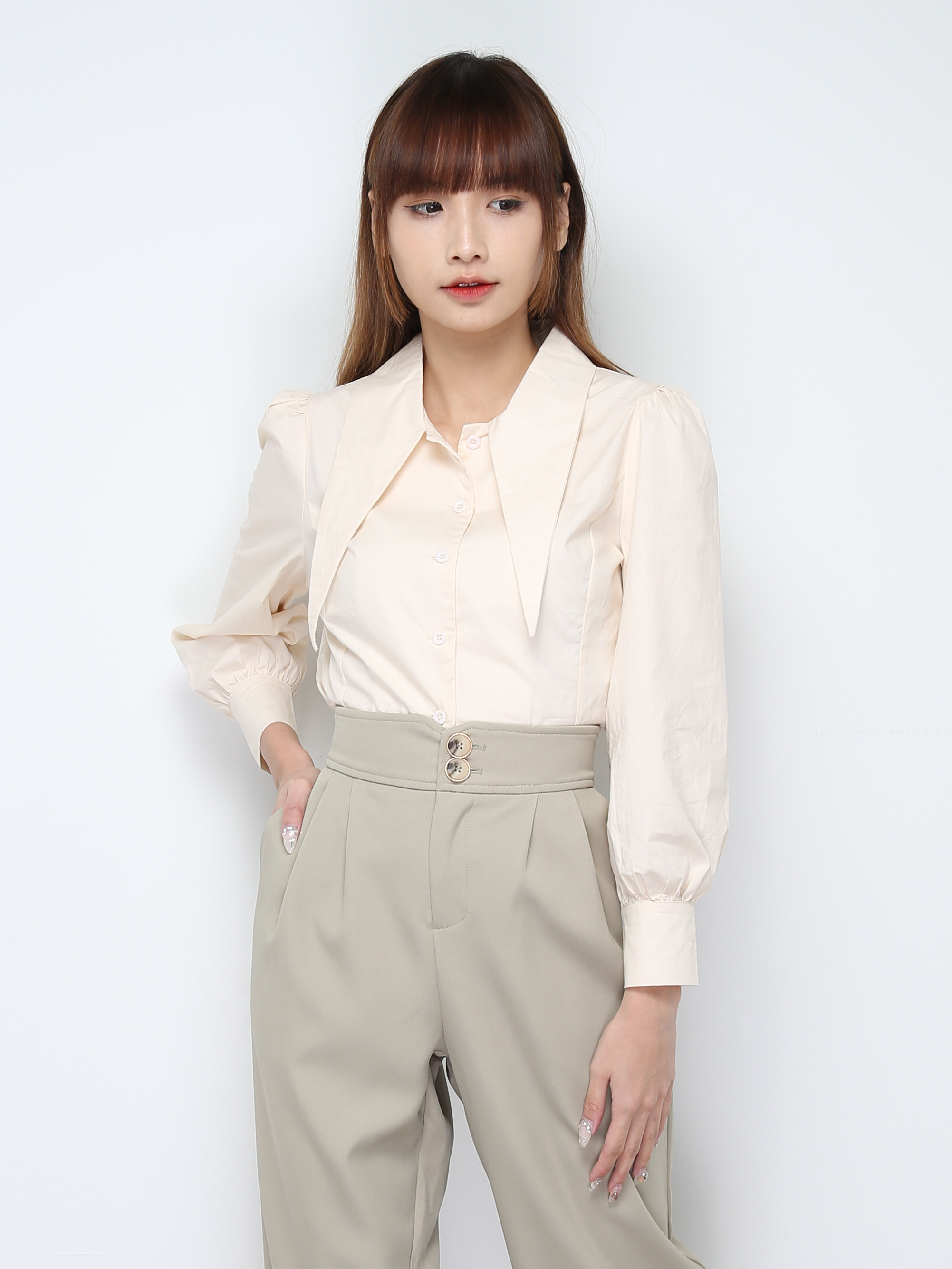 High Waist Side Pocket Long Pants 28259