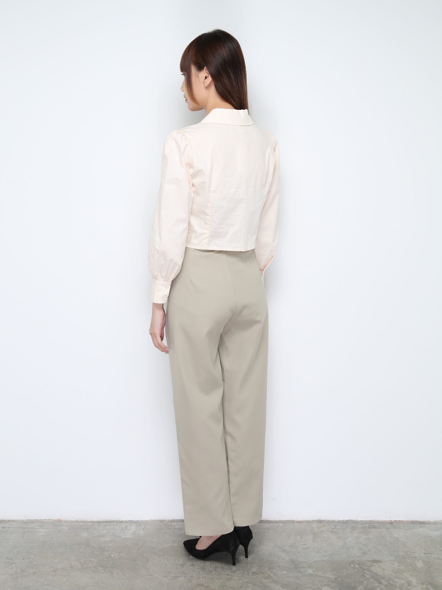 High Waist Side Pocket Long Pants 28259