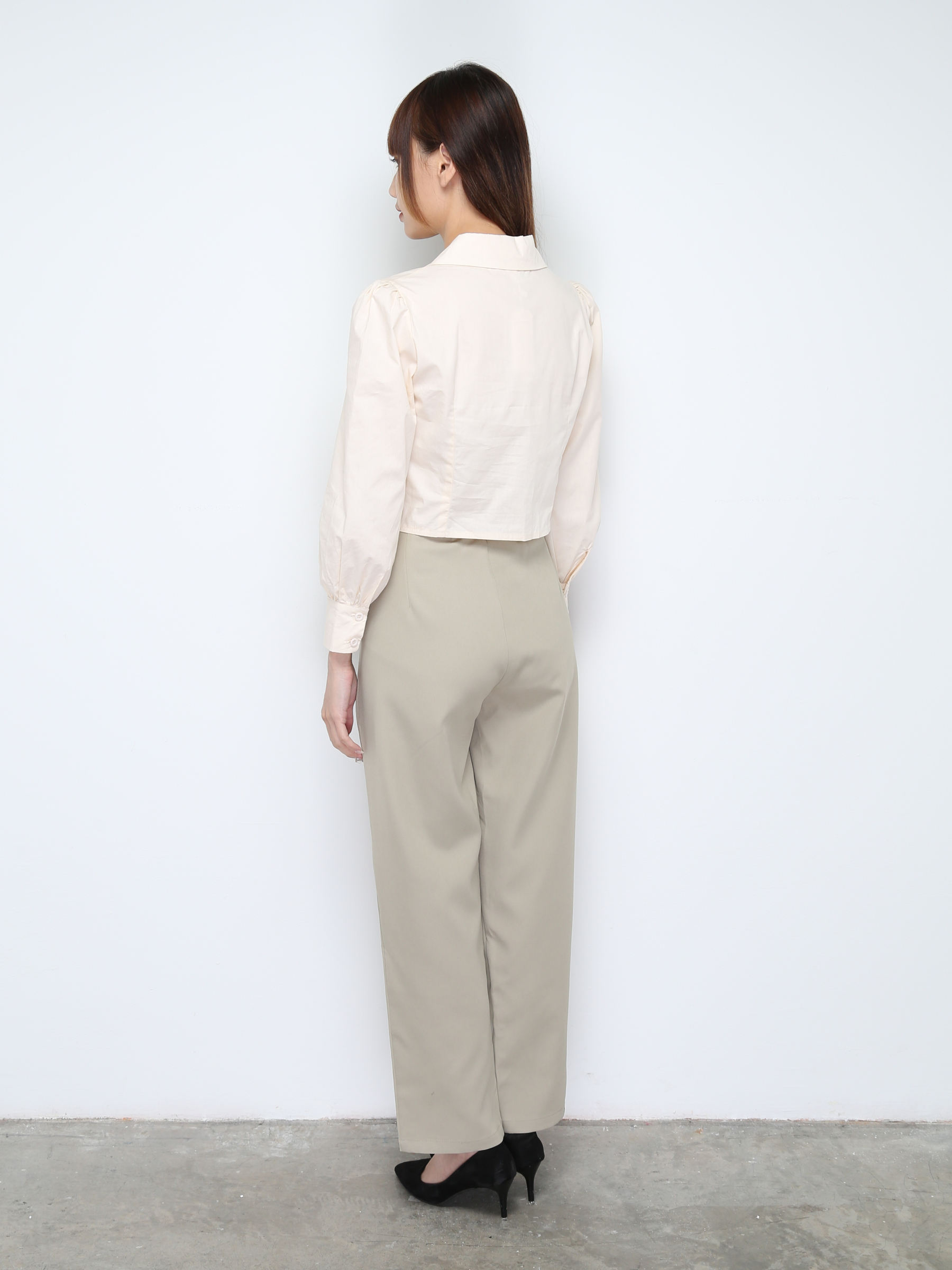 High Waist Side Pocket Long Pants 28259