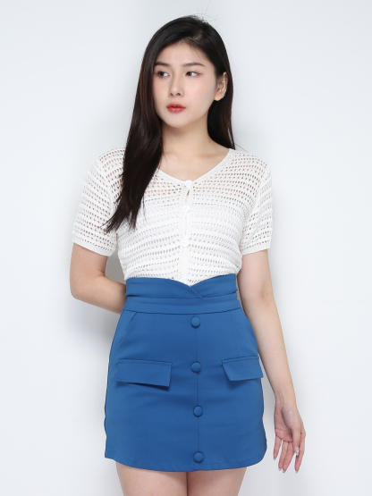 High Waist Side Pocket Skirt 28574