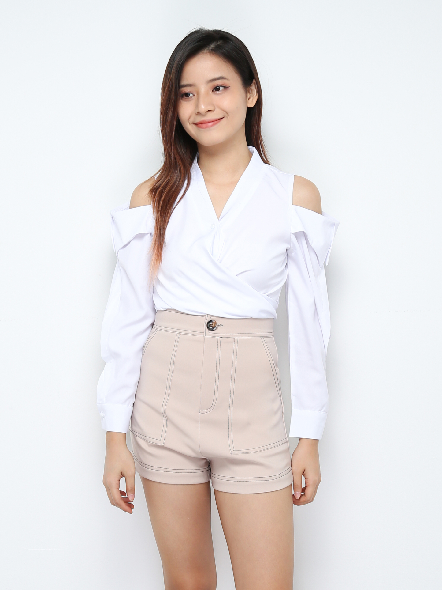 Shoulder Hole Front Tie Up Top 28453