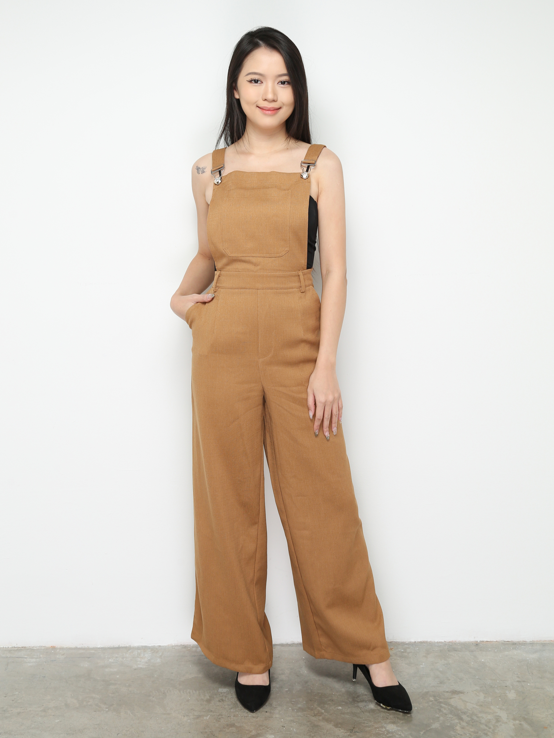 Side Pocket With Strap Adjustable Jumpsuit 28889